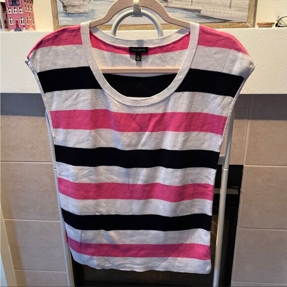 Talbots Striped Scoop neck short sleeve blouse - Picture 1 of 2